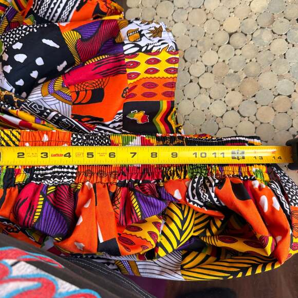 Vibrant African Print Culottes, Patchwork Kente & Dashiki Style, Sz Xl-1x - Picture 4 of 9